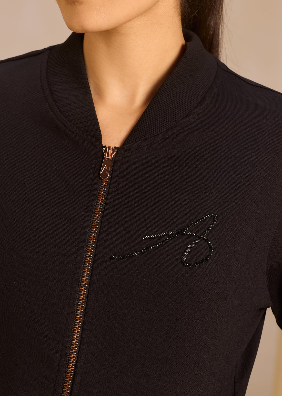 Embroidered Zipper Jacket