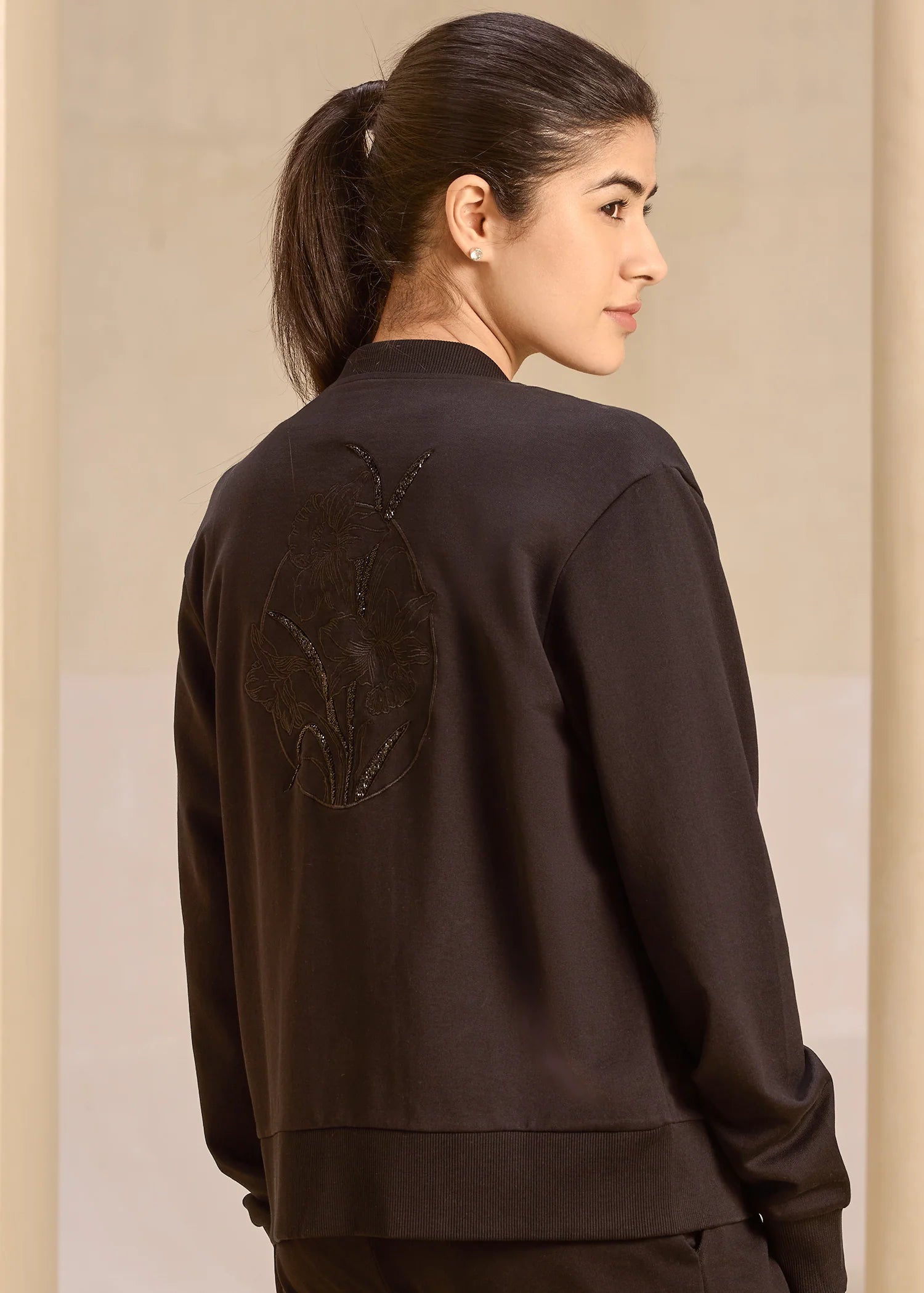 Embroidered Zipper Jacket