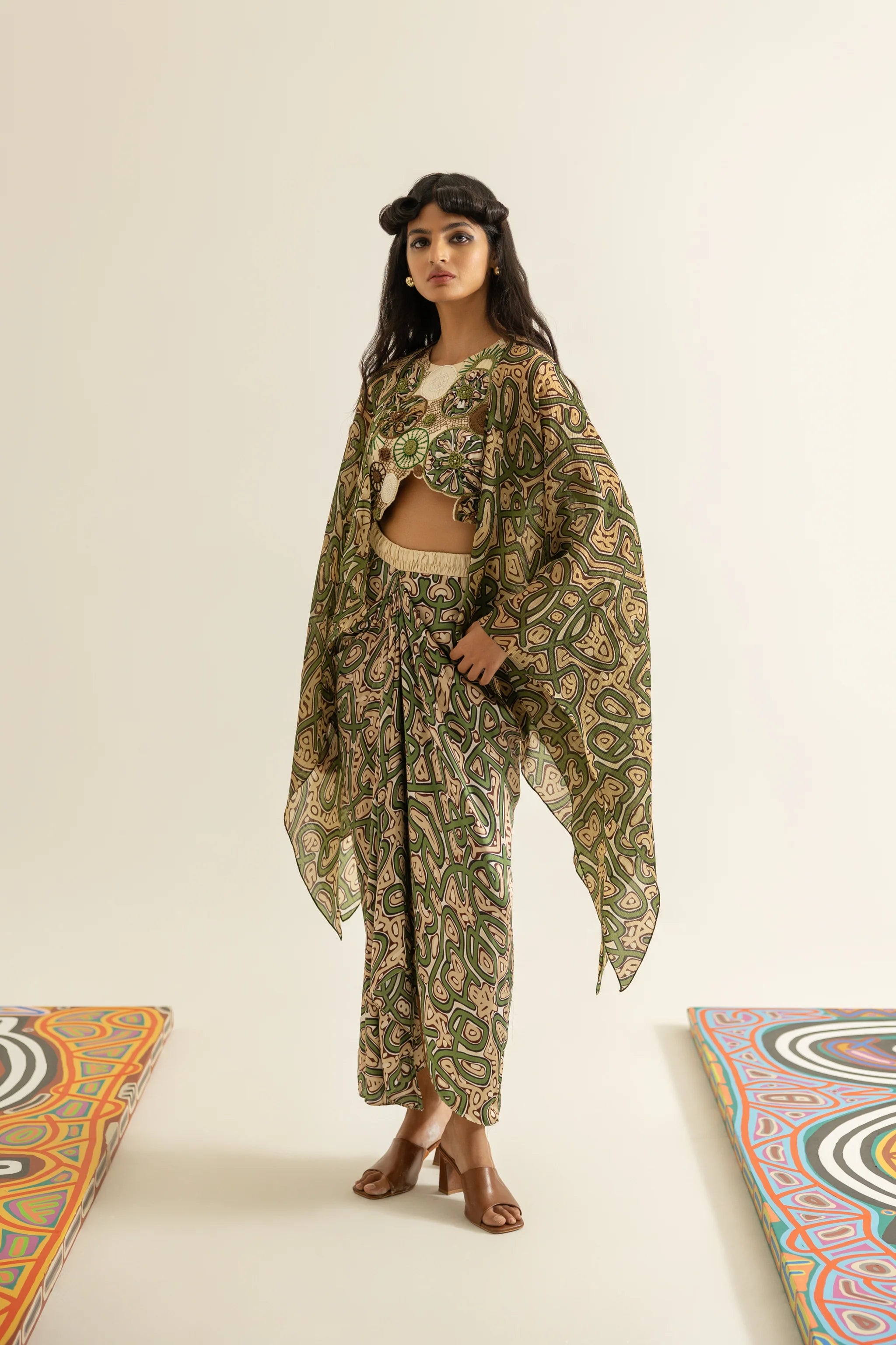 Urban Blooms Bustier, Skirt, Cape, Set