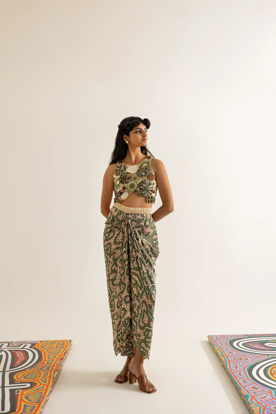 Urban Blooms Bustier, Skirt, Cape, Set