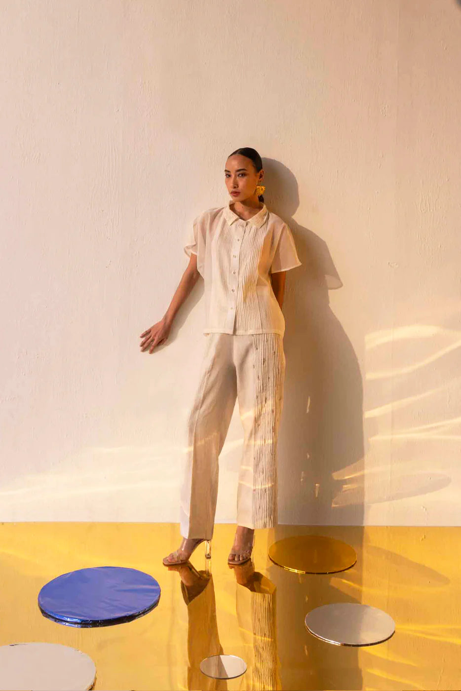 Golden Hour Crystal Pleats Pants