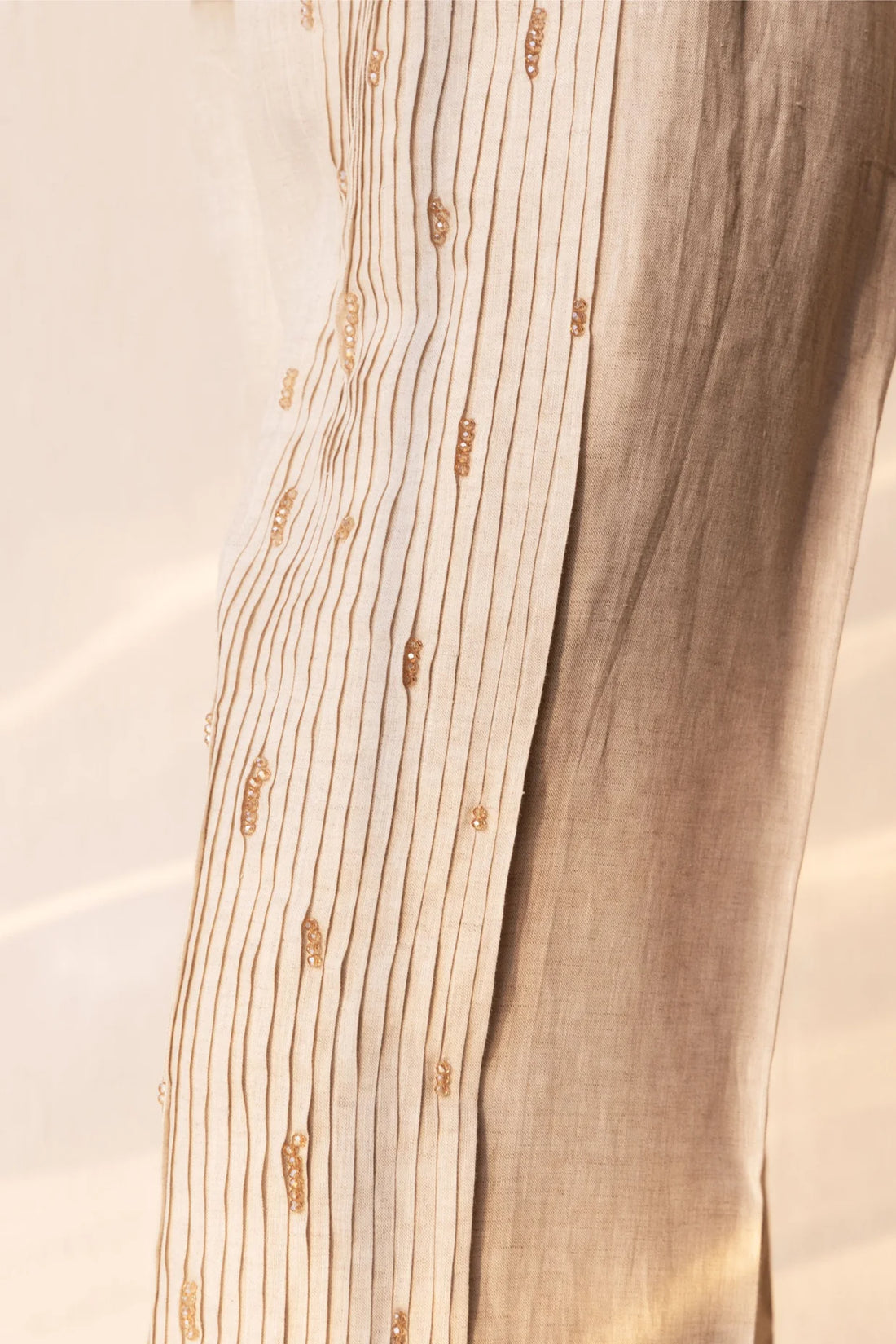 Golden Hour Crystal Pleats Pants