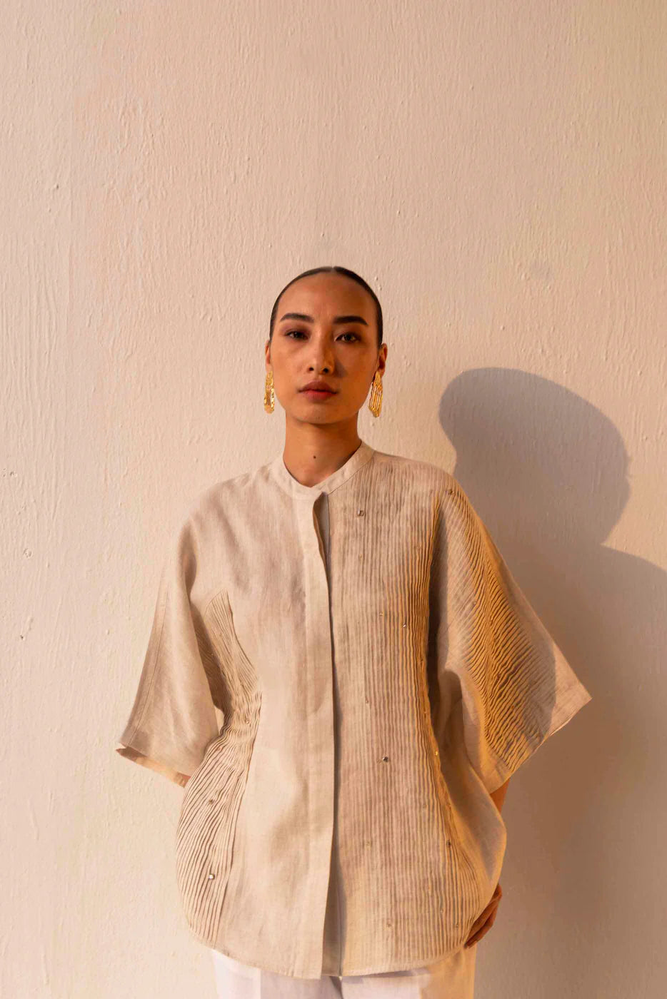 Sandstone Tuck Linen Shirt