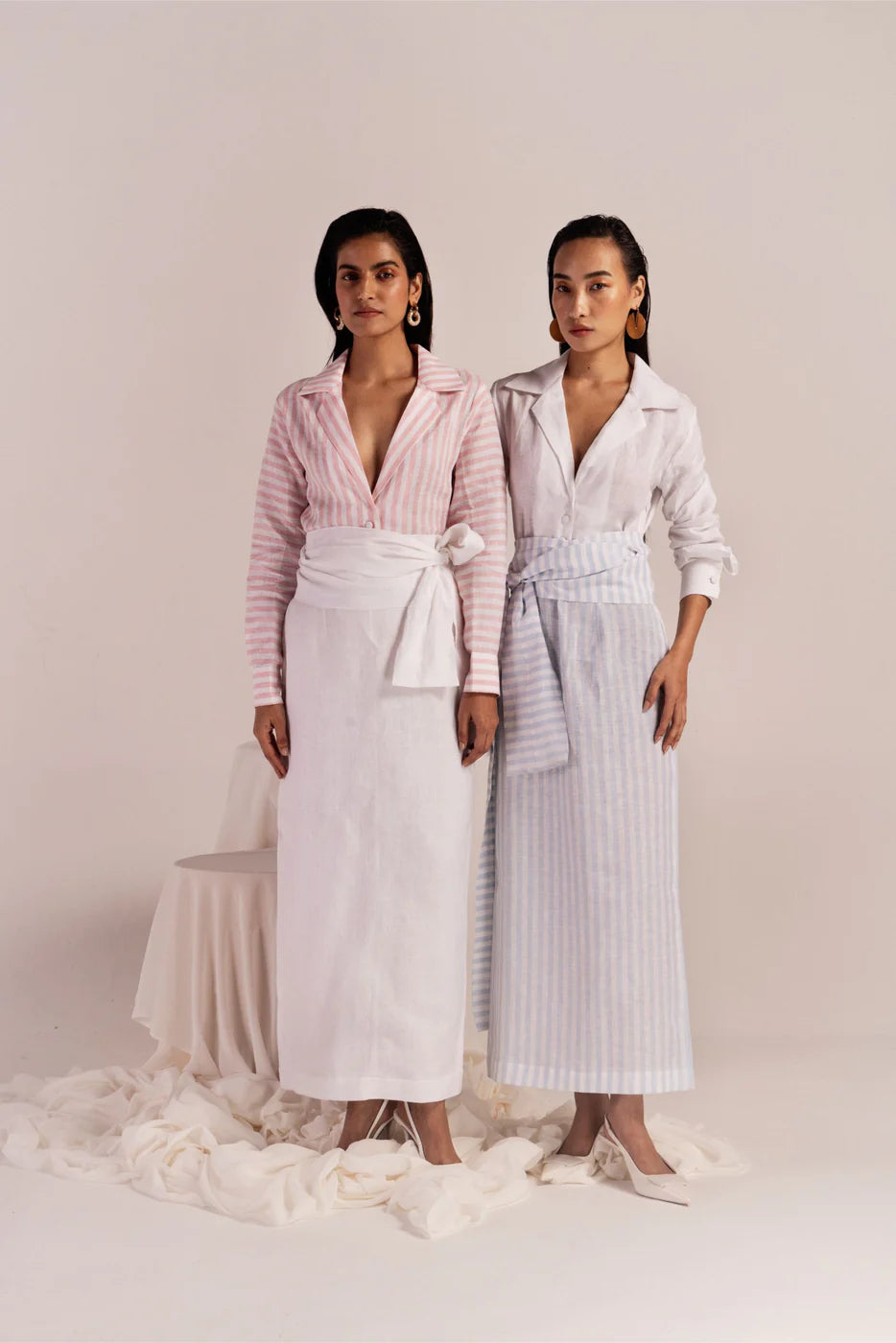 Valora Maritime Stripe Linen Dress