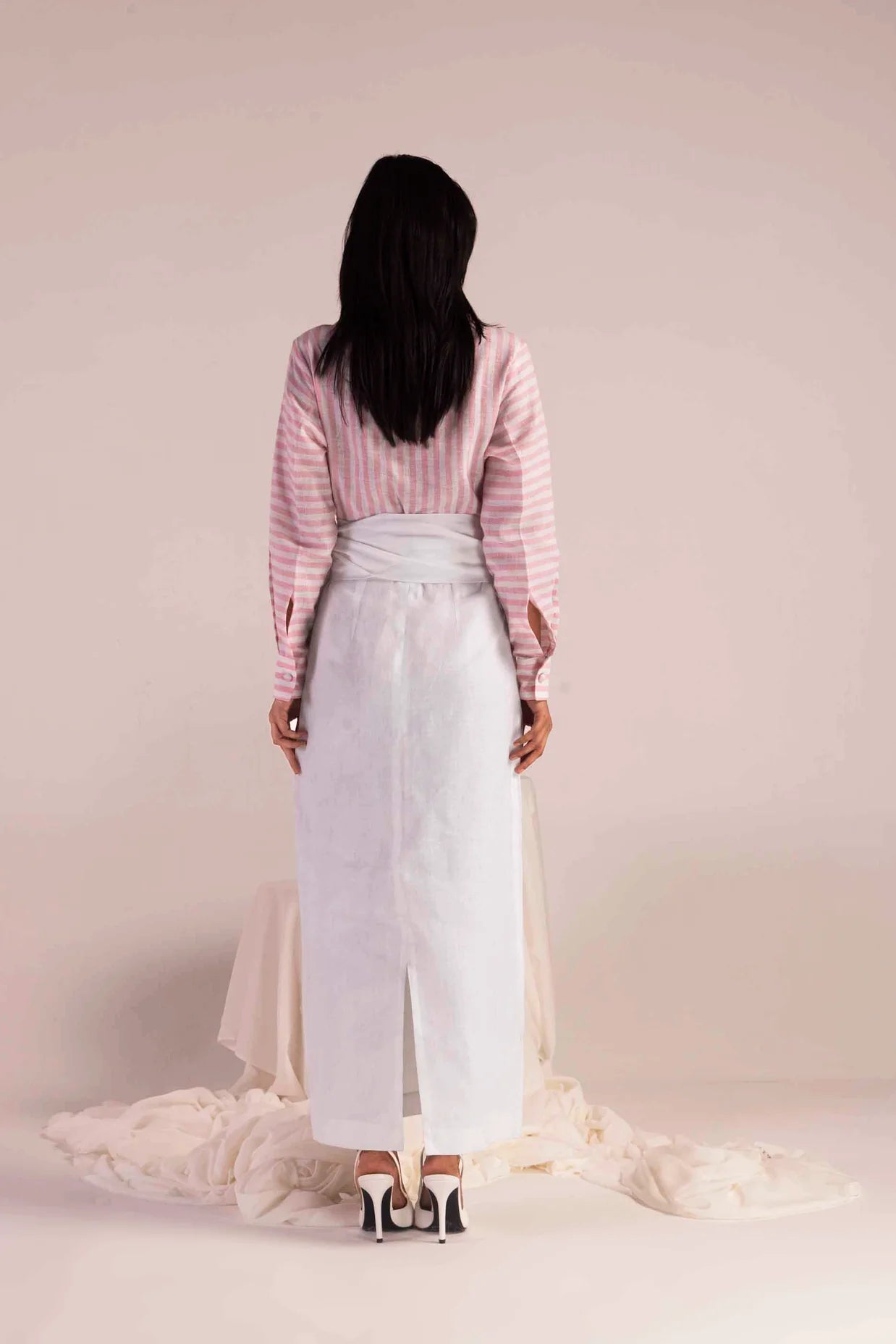 Valora Maritime Stripe Linen Dress