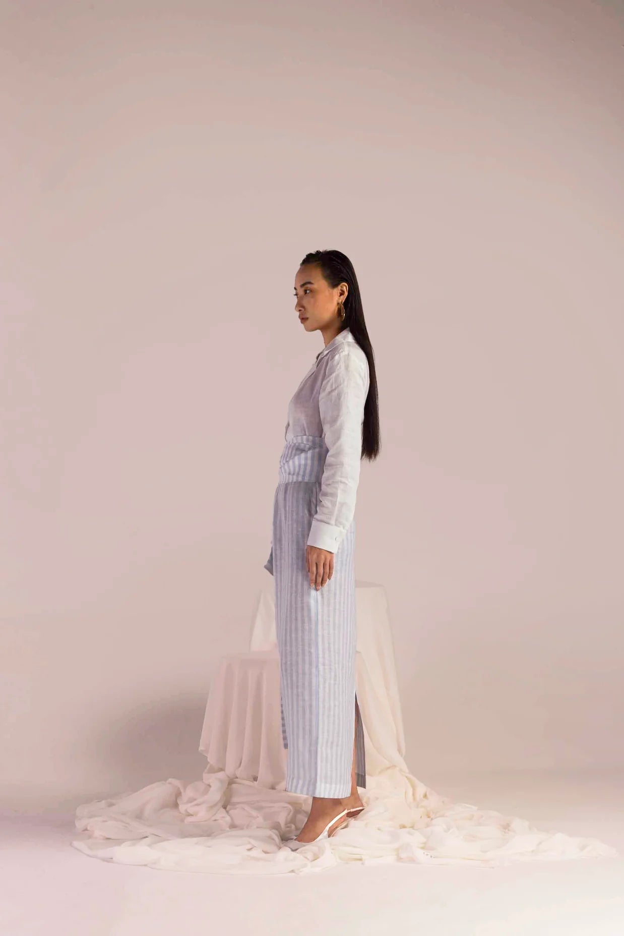 Valora Maritime Stripe Linen Dress