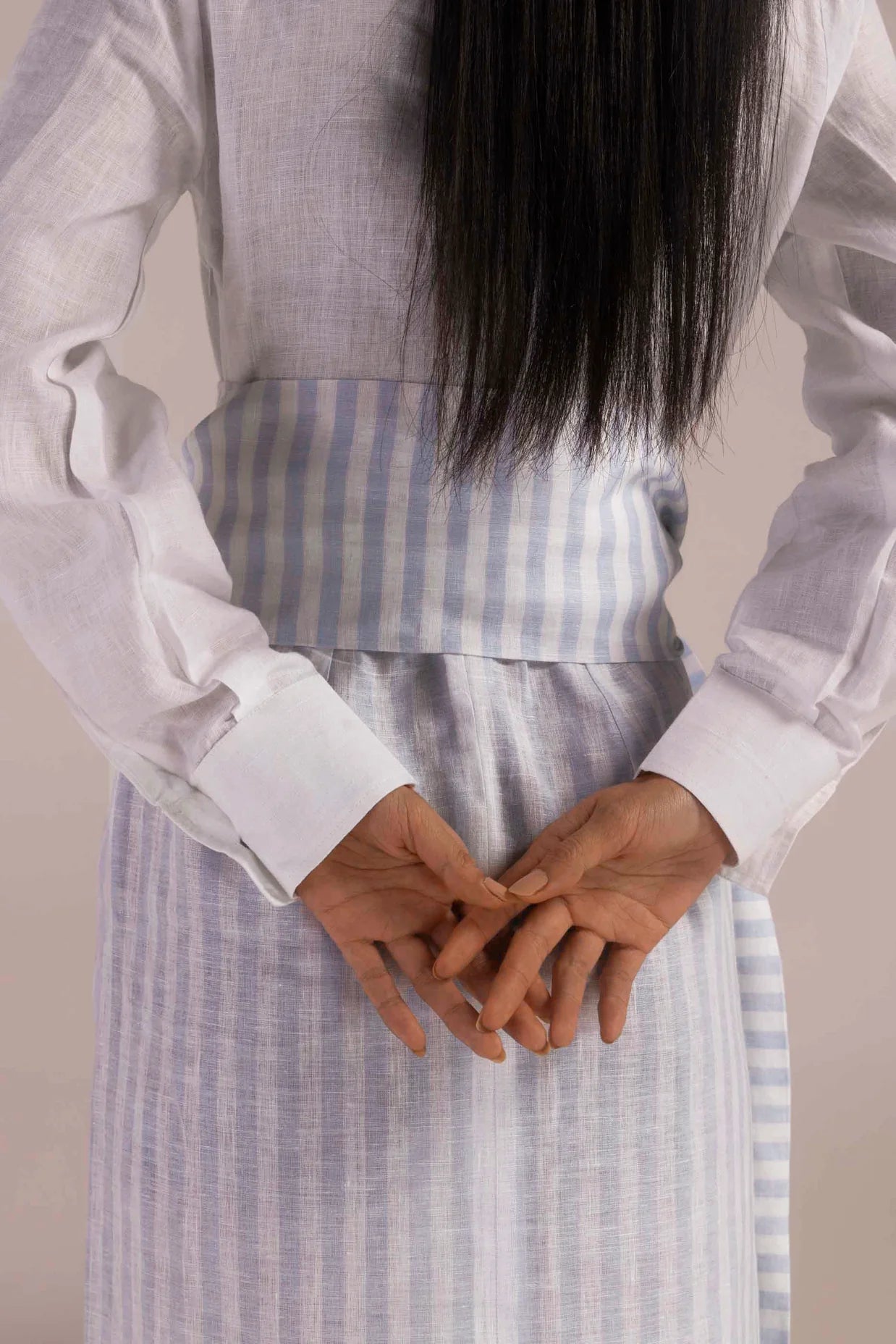 Valora Maritime Stripe Linen Dress
