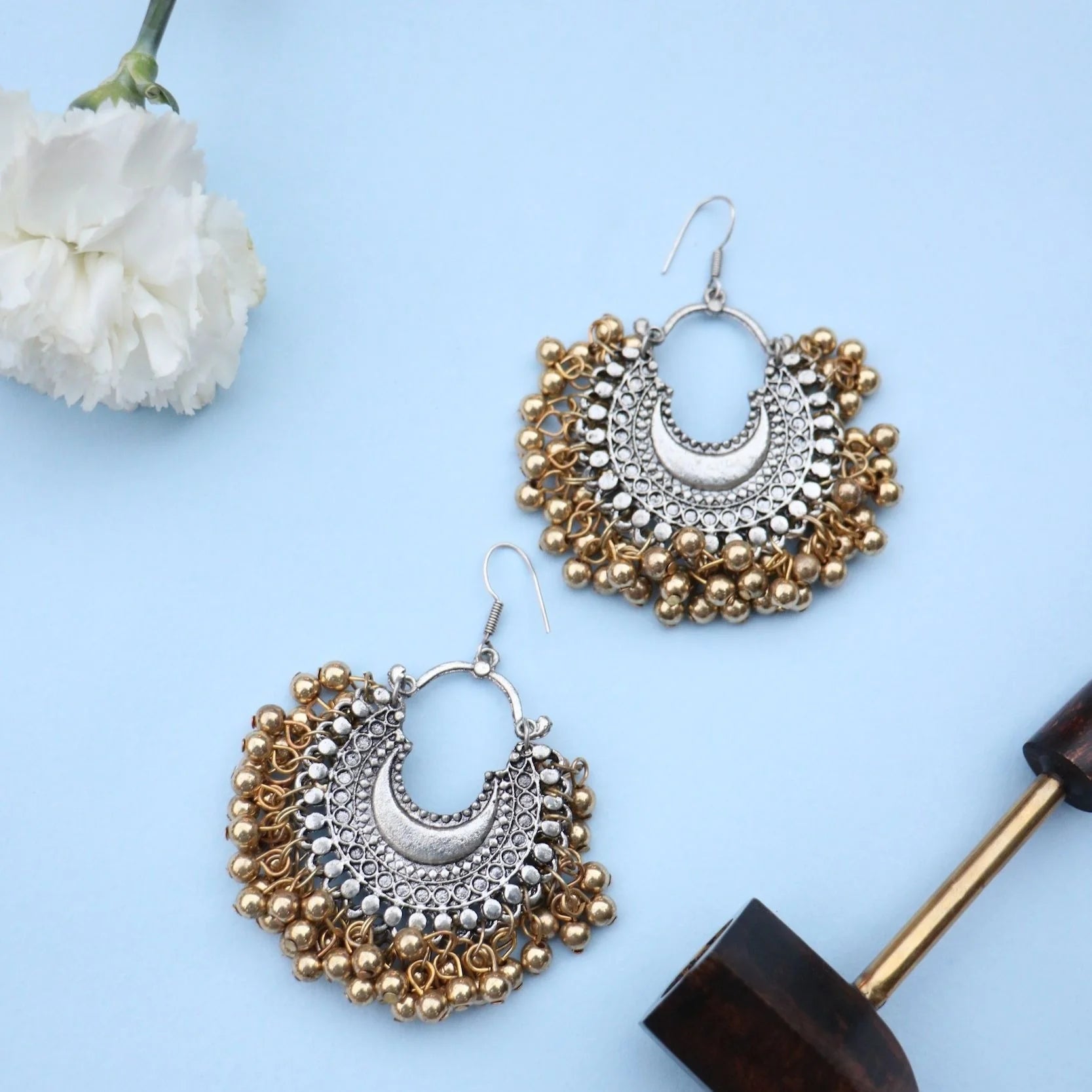Crescent Ghungroo Earrings