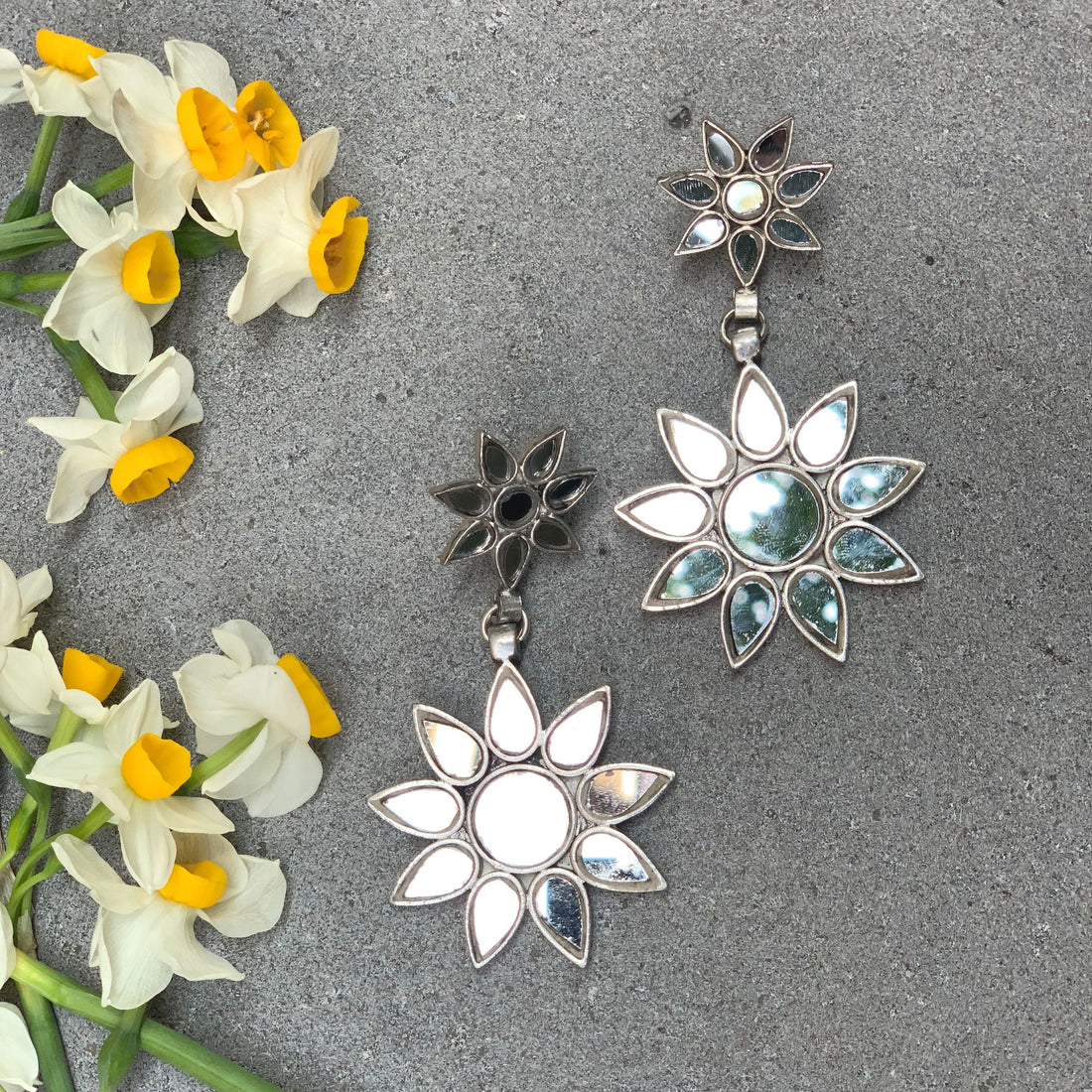 Double Star Mirror Earrings