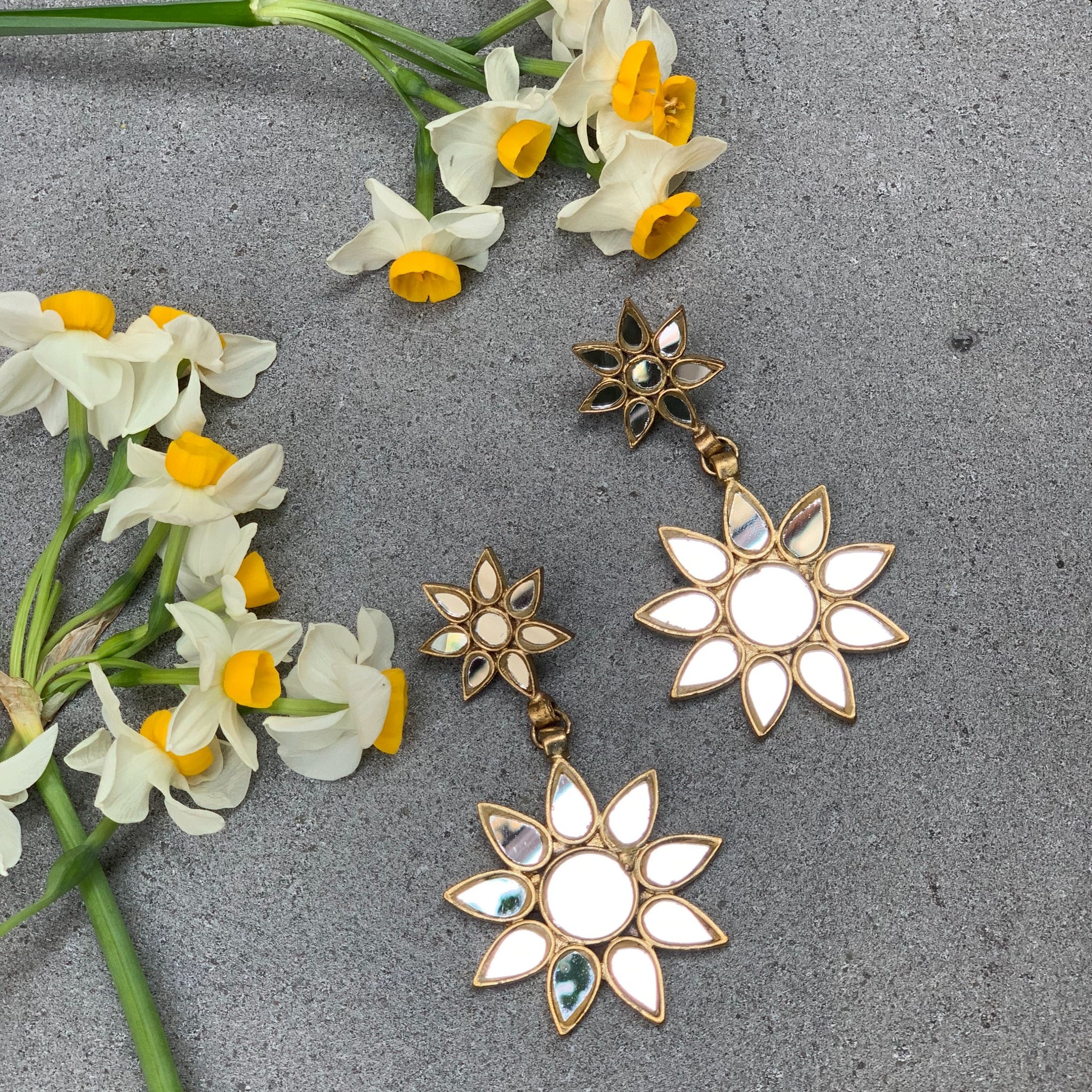 Double Star Mirror Earrings