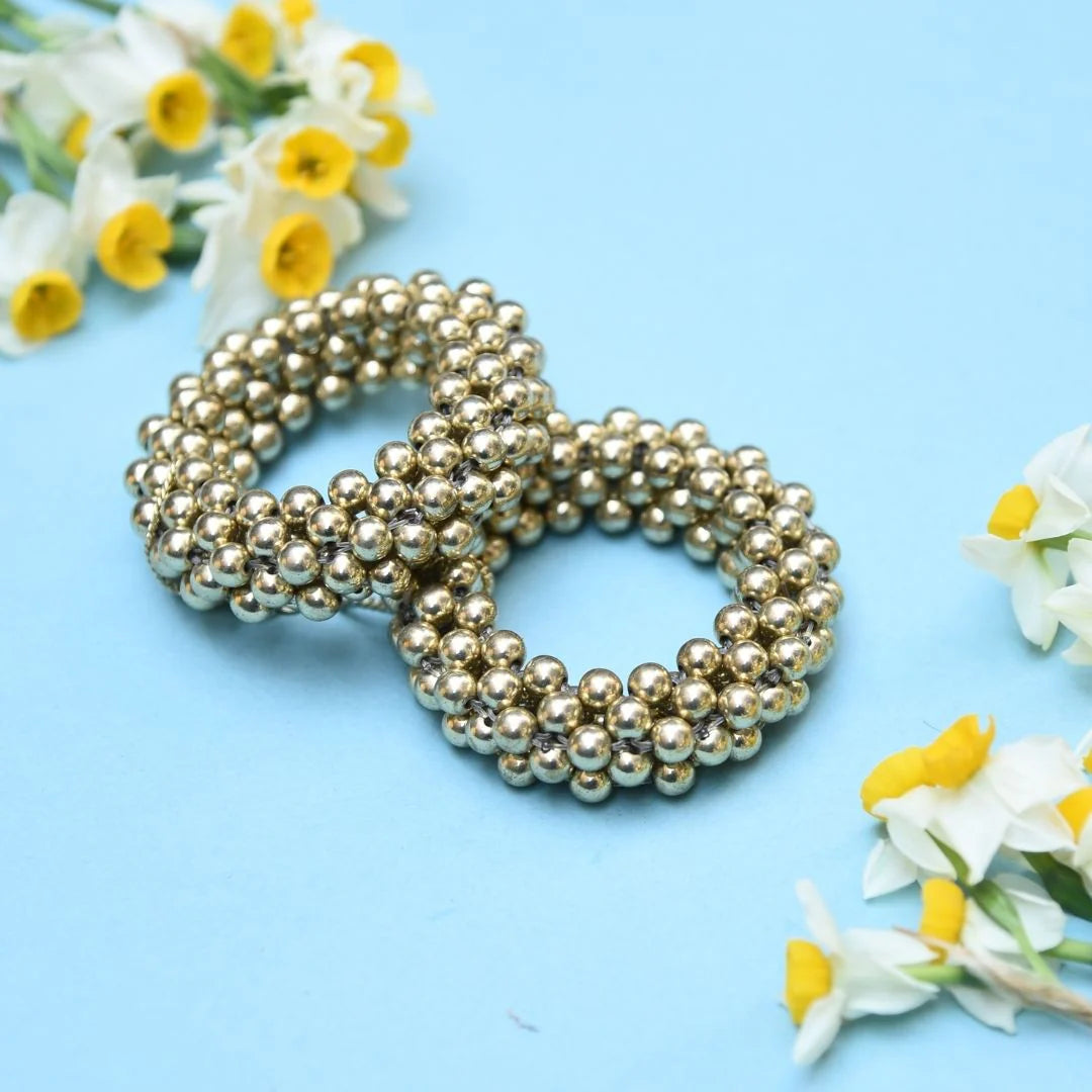 Gold Ghungroo Bangle Set