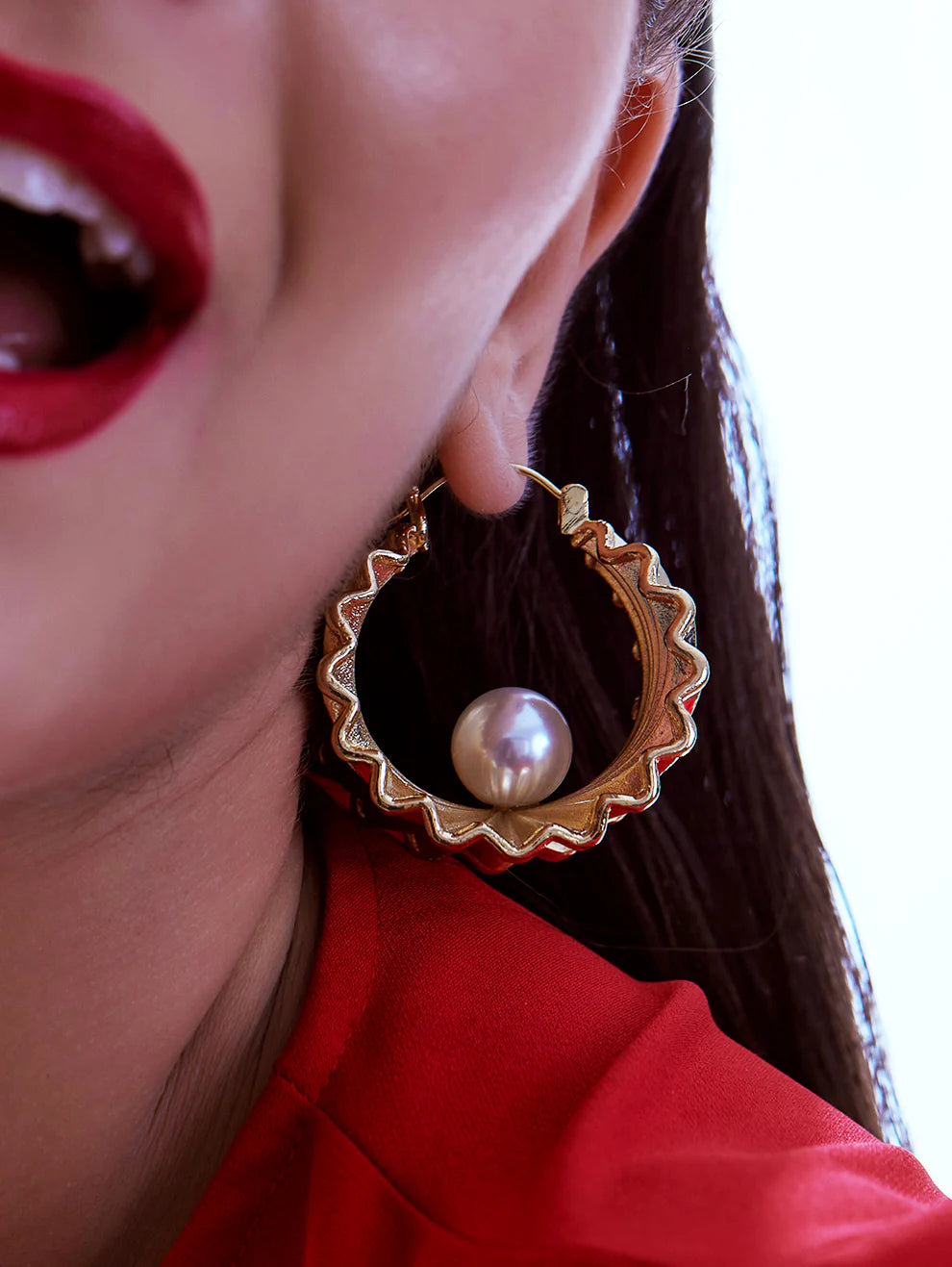 Golden Oyster Hoops