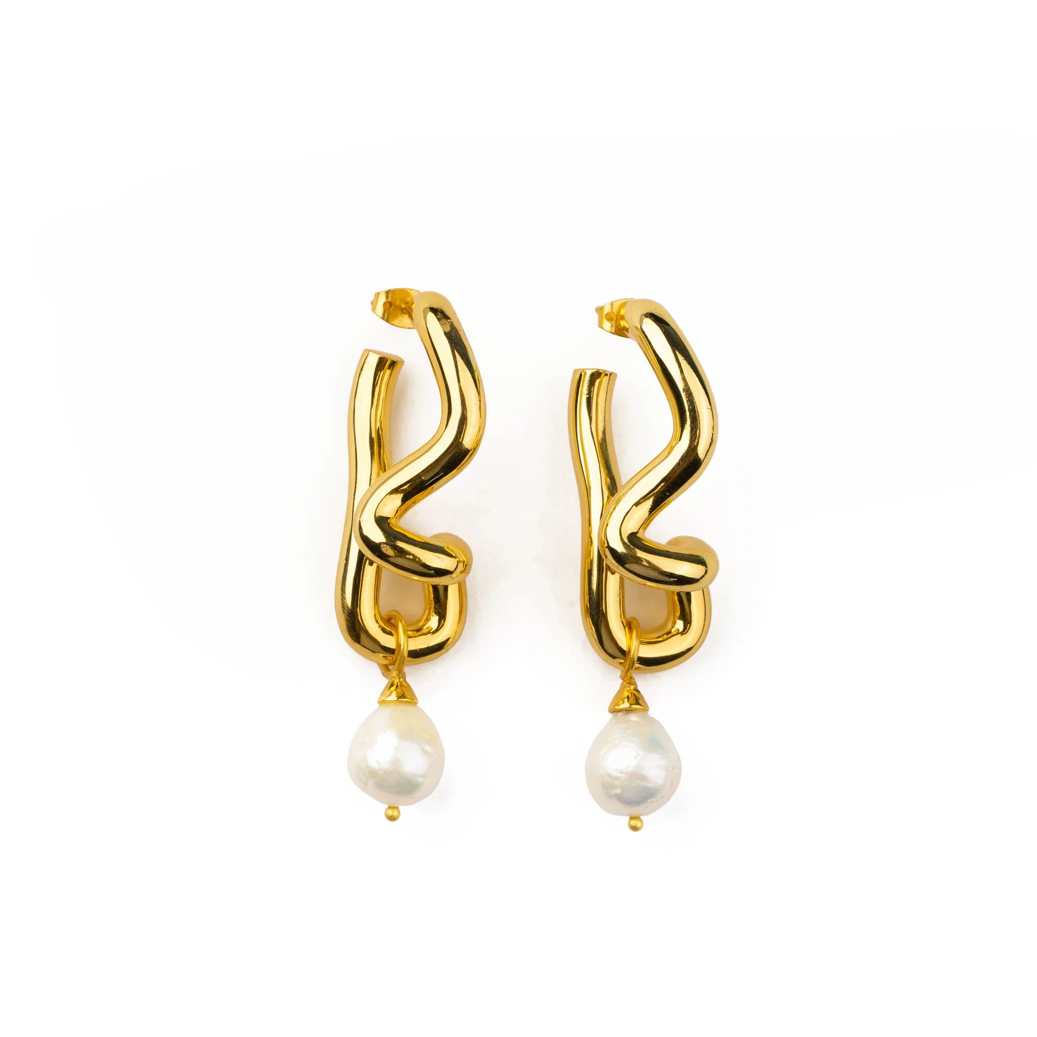 Freeform Pearl Drop Earrings