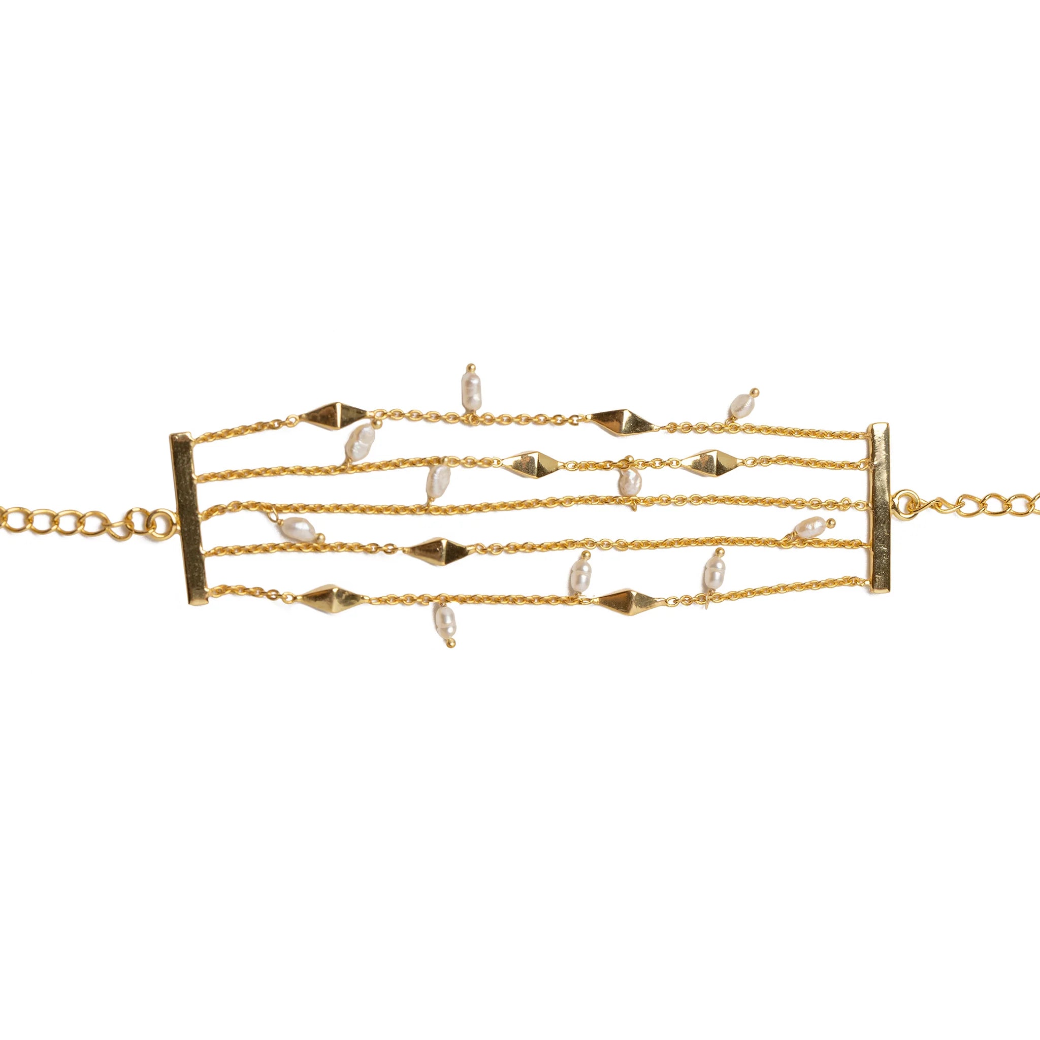 Linked Up Spike Pearl Bracelet Manchette