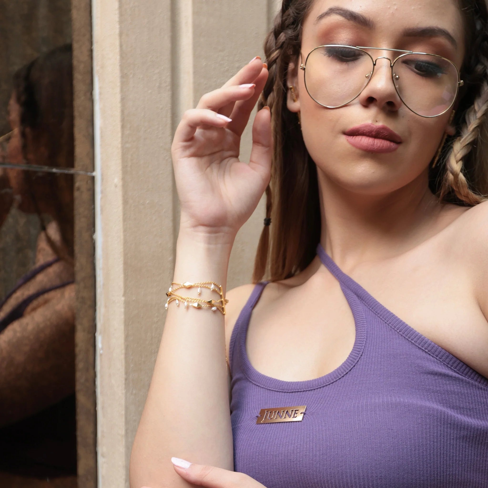 Linked Up Spike Pearl Necklace