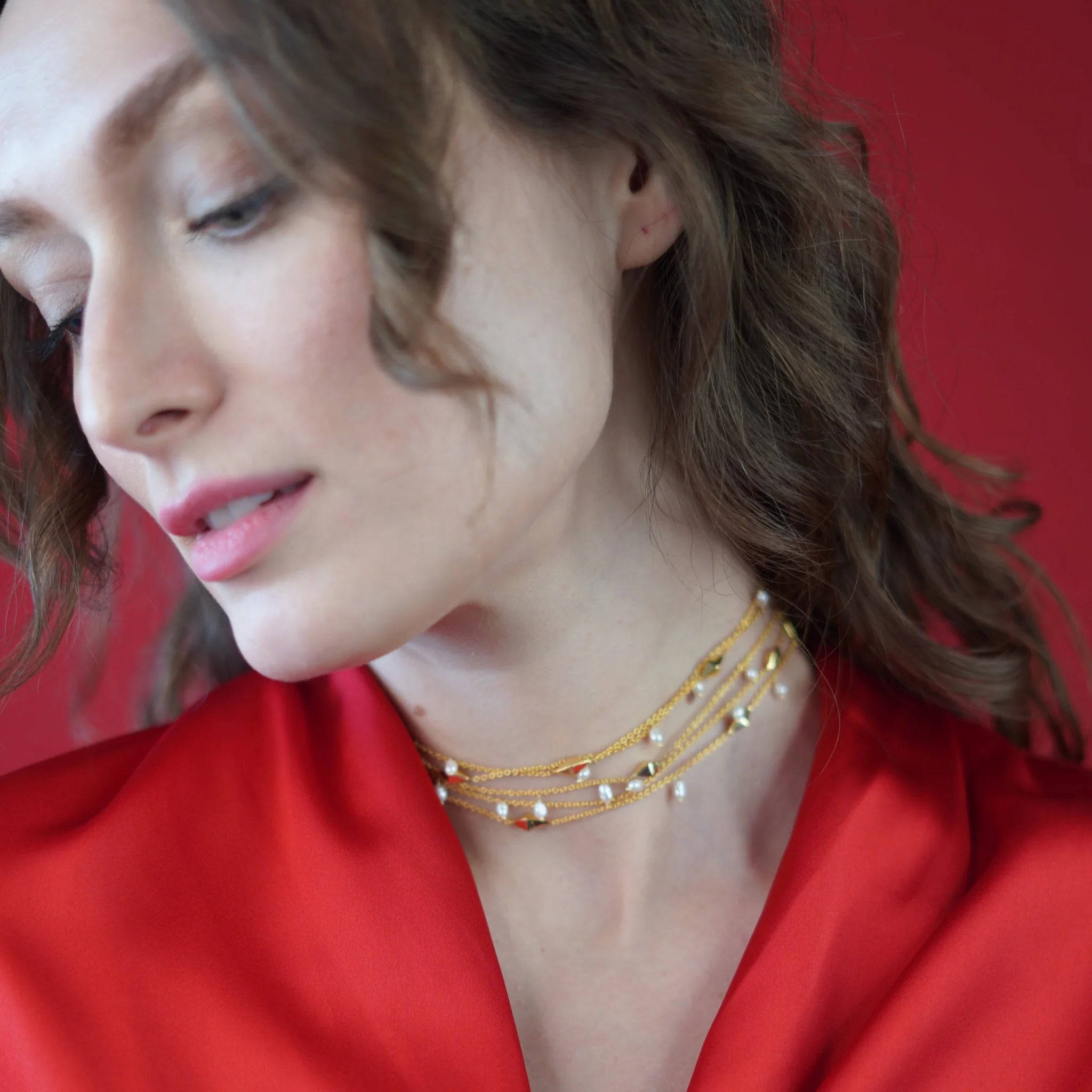 Linked Up Spike Pearl Necklace
