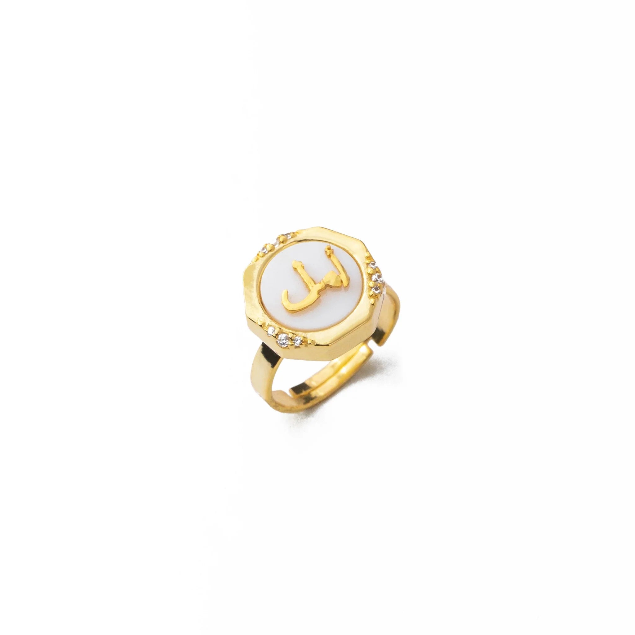 Hope Mother of Pearl Studded Ring
