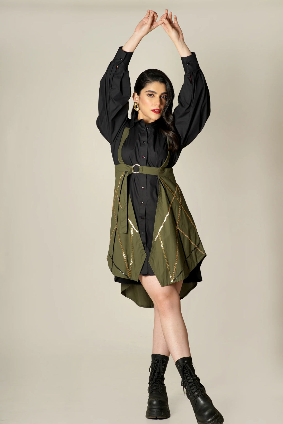 Cora Overlay Jacket Shirt Dress