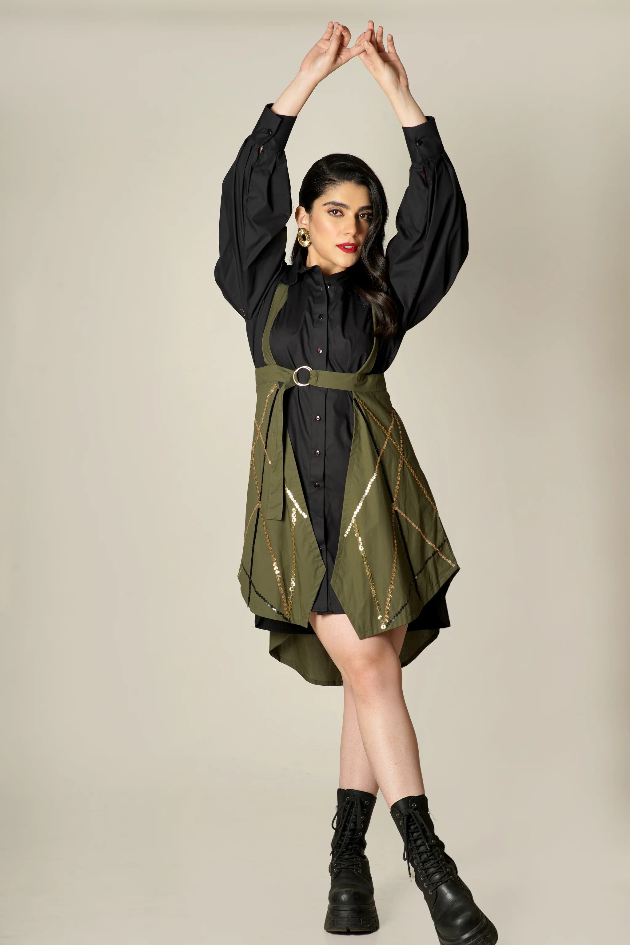 Cora Overlay Jacket Shirt Dress