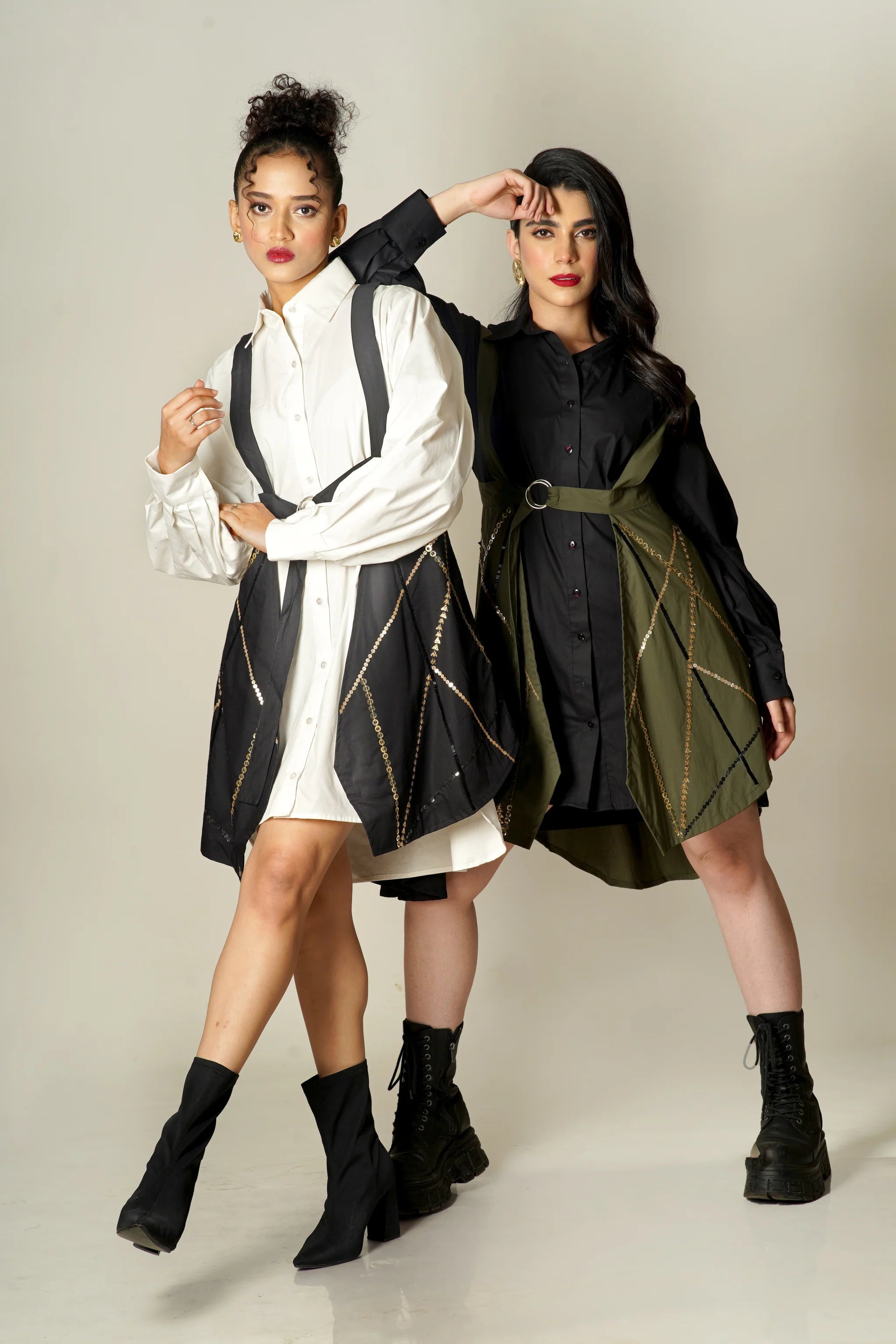 Cora Overlay Jacket Shirt Dress
