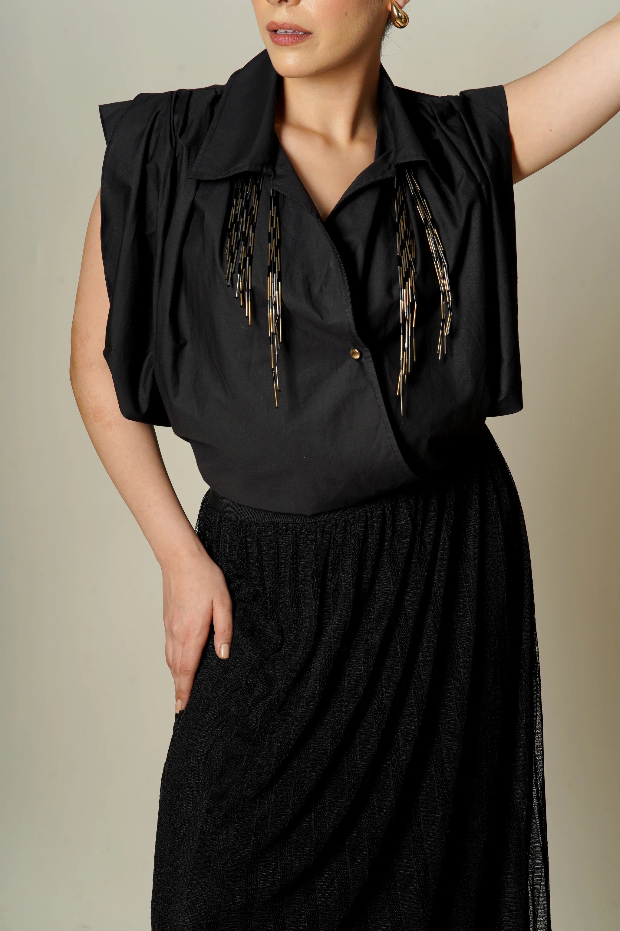 Khloe Overlap Necklace Shirt