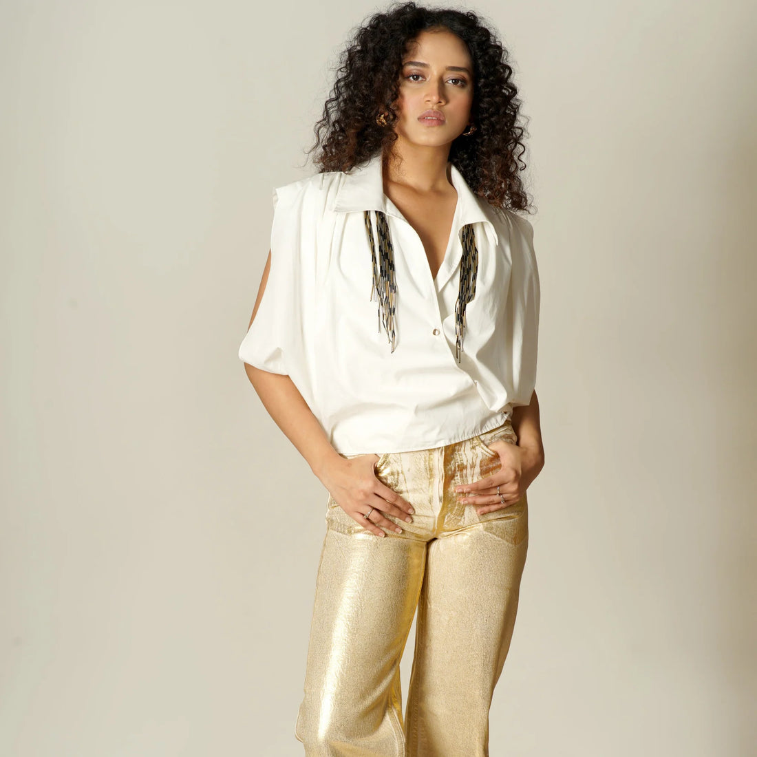 Khloe Overlap Necklace Shirt