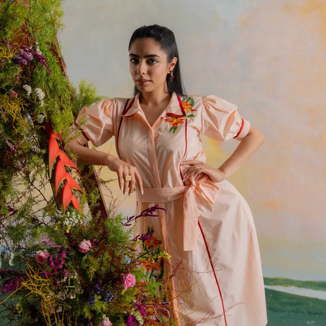 Apricot Tiger Lily Dress