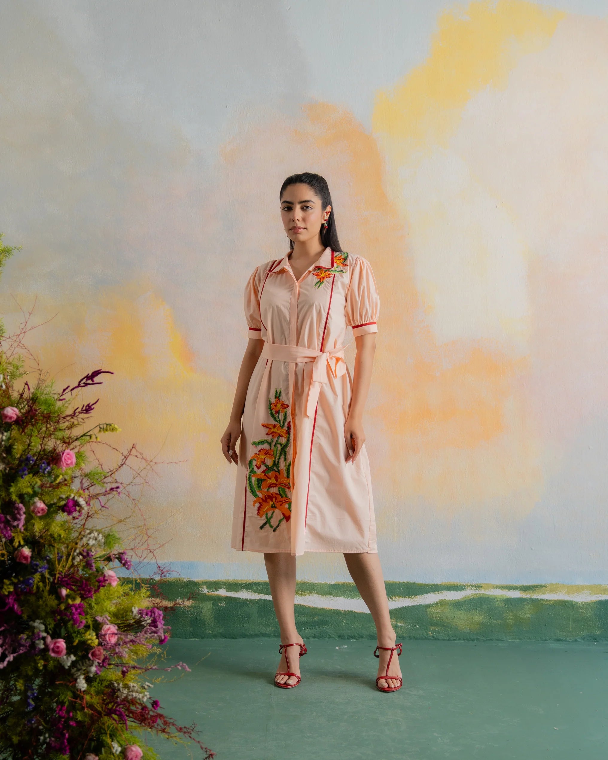 Apricot Tiger Lily Dress