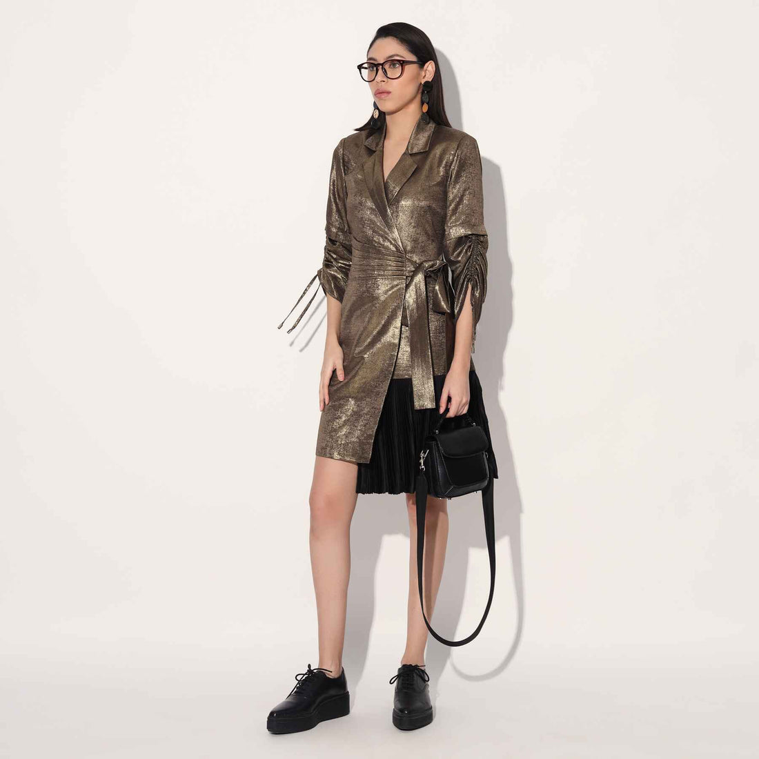 Nebula Gold Wrap Jacket Dress