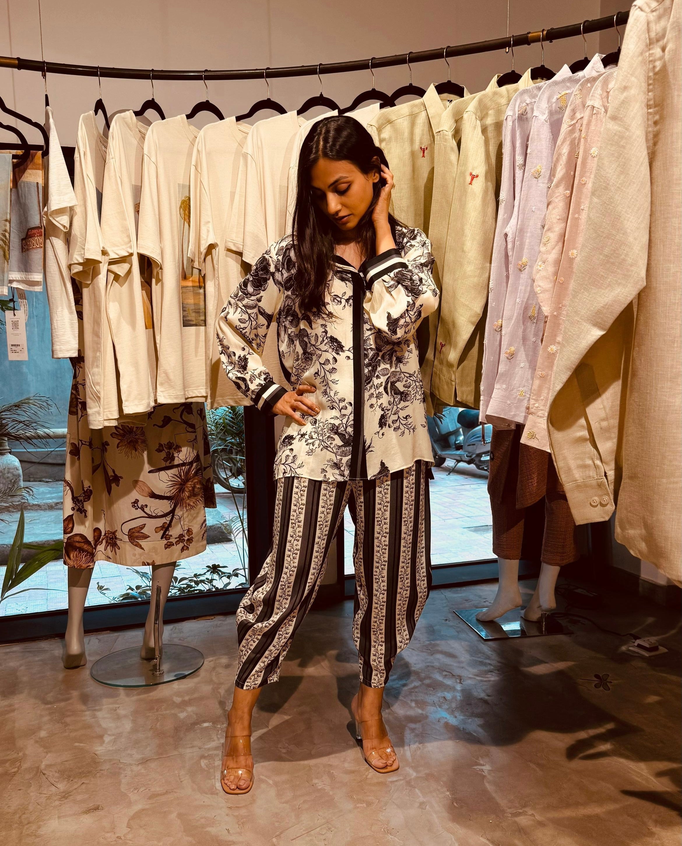 B/W Printed Co Ord Set